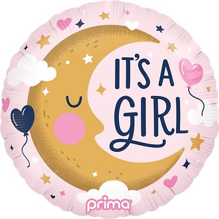 PRIMA 18" Round It's A Girl Moon